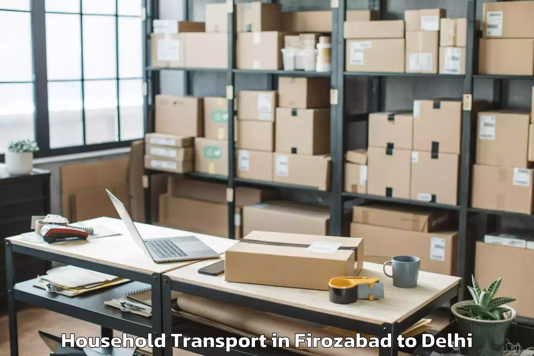 Top Firozabad to Badarpur Household Transport Available